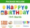 16 Pcs Happy Birthday Yard Sign with Stakes, Personalized Age Plastic Signs with LED Lights, 20 Number Stickers & Colorful Letters, Weatherproof Birthday Decorations for Indoor & Outdoor Lawn